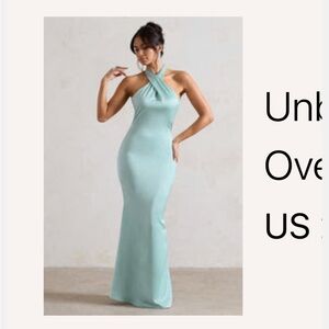 Club L London Halter Neck Mint Green Maxi Dress